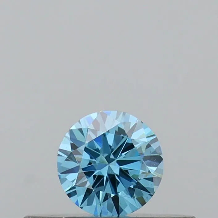0.17ct Round Lab Grown Diamond (Colour Fancy Vivid Blue, Clarity VS1, Cut VG, IGI Certified)