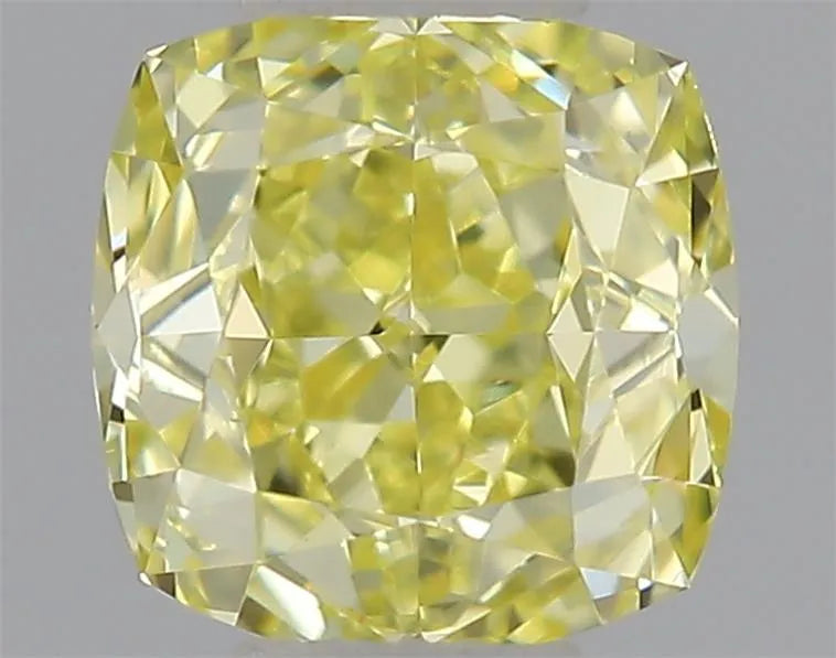 0.31ct Cushion brilliant Natural Diamond (Colour Fancy Intense Yellow, Clarity VVS2, GIA Certified)