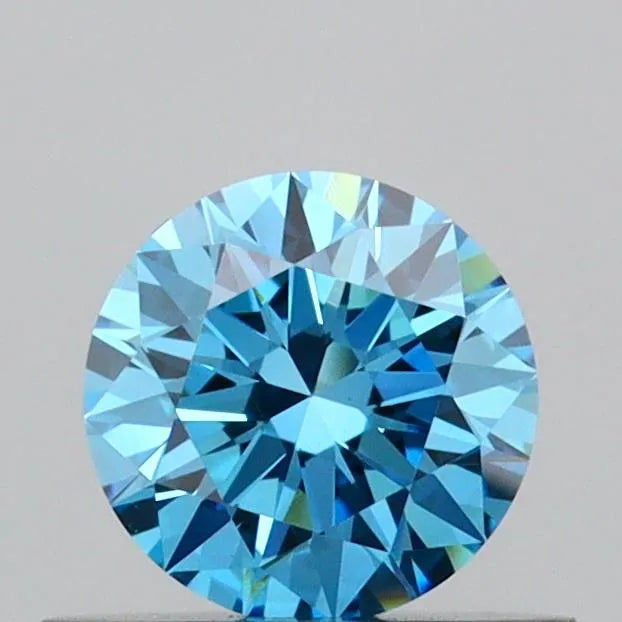 0.46ct Round Lab Grown Diamond (Colour Fancy Vivid Blue, Clarity VVS2, Cut ID, IGI Certified)