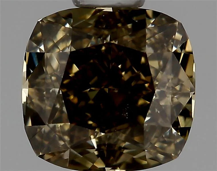 0.50ct Cushion brilliant Natural Diamond (Colour Fancy Dark Yellowish Brown, Clarity SI1, GIA Certified)