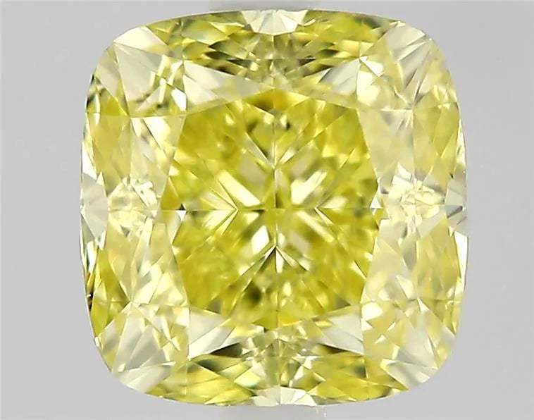 0.50ct Cushion modified Natural Diamond (Colour Fancy Intense Yellow, Clarity VVS1, Cut EX, GIA Certified)