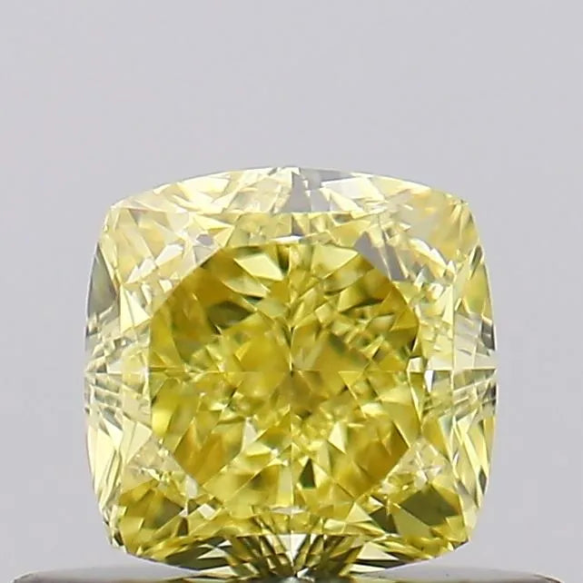0.51ct Cushion brilliant Natural Diamond (Colour Fancy Intense Yellow, Clarity VS2, GIA Certified)