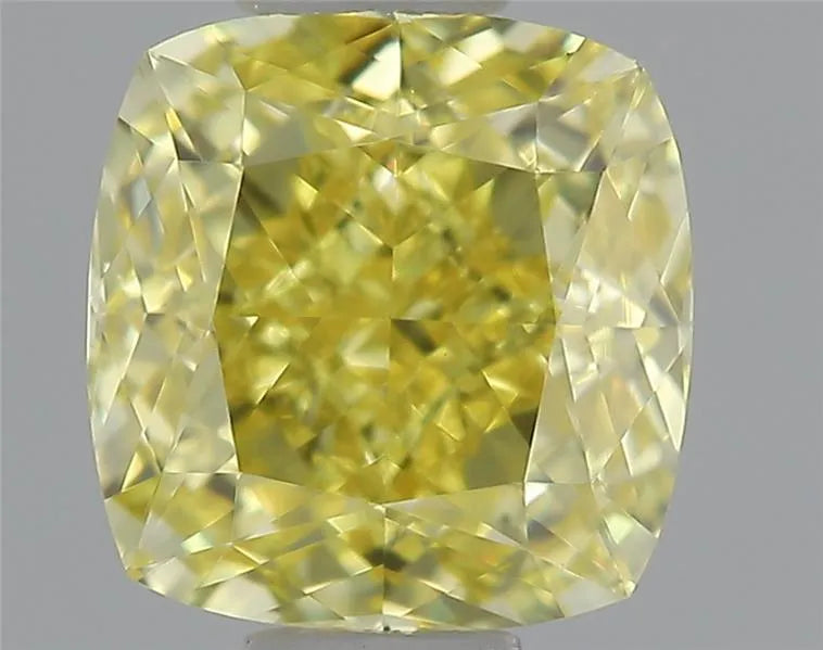 0.63ct Cushion brilliant Natural Diamond (Colour Fancy Intense Yellow, Clarity IF, GIA Certified)