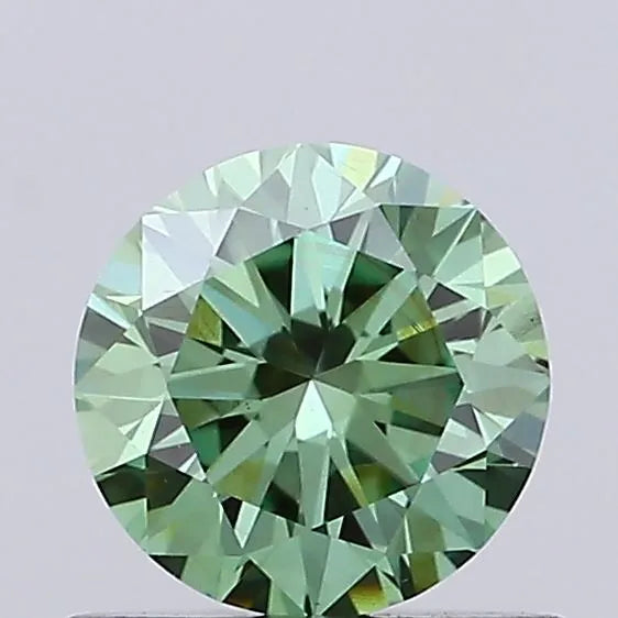 0.66ct Round Lab Grown Diamond (Colour Fancy Vivid Green, Clarity VS1, Cut EX, IGI Certified)