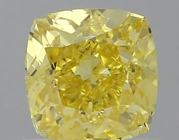 0.70ct Cushion brilliant Natural Diamond (Colour Fancy Intense Yellow, Clarity VVS2, GIA Certified)
