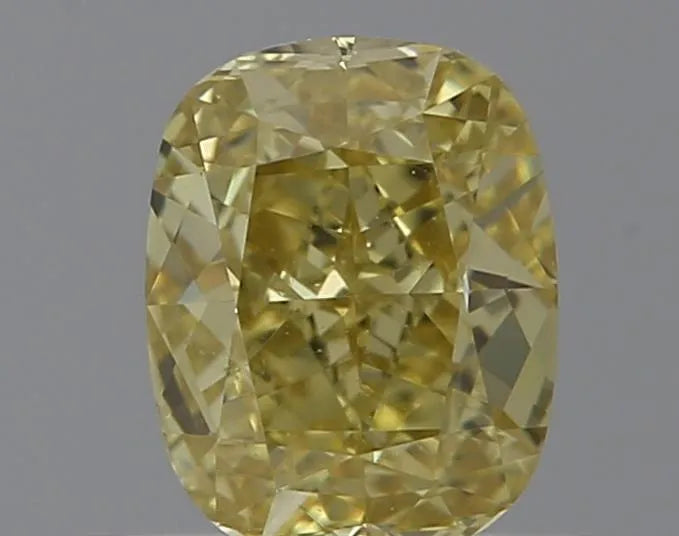 0.70ct Cushion brilliant Natural Diamond (Colour Fancy Yellow, Clarity IF, GIA Certified)