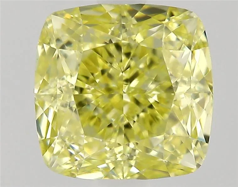 0.70ct Cushion modified Natural Diamond (Colour Fancy Intense Yellow, Clarity VS1, Cut EX, GIA Certified)