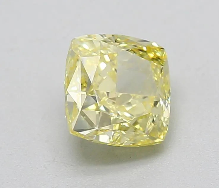 0.71ct Cushion modified Natural Diamond (Colour Fancy Intense Yellow, Clarity VS2, GIA Certified)