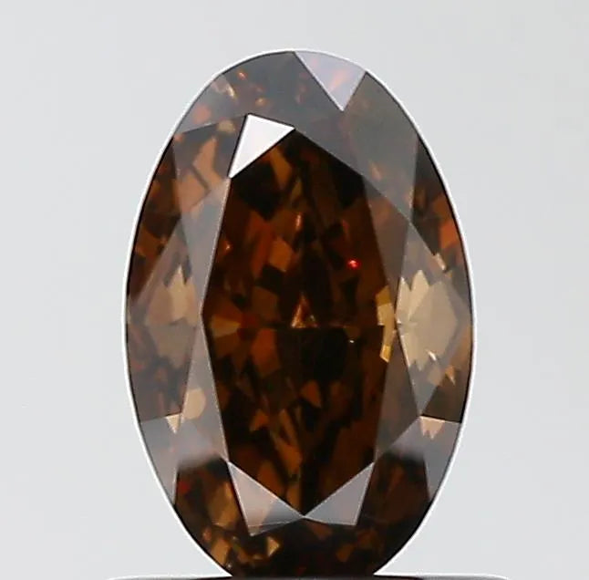 0.80ct Oval Natural Diamond (Colour Fancy Dark Orangey Brown, Clarity VS2, GIA Certified)