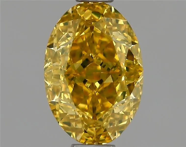 0.81ct Oval Natural Diamond (Colour Fancy Deep Yellow, Clarity VS2, GIA Certified)