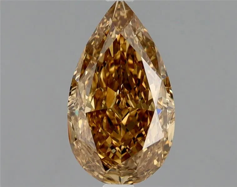 0.85ct Pear Natural Diamond (Colour Fancy Yellow Brown, Clarity IF, Cut GD, GIA Certified)