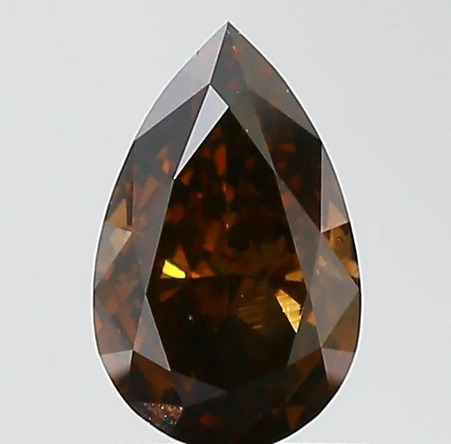 0.90ct Pear Natural Diamond (Colour Fancy Dark Orangey Brown, Clarity SI1, GIA Certified)