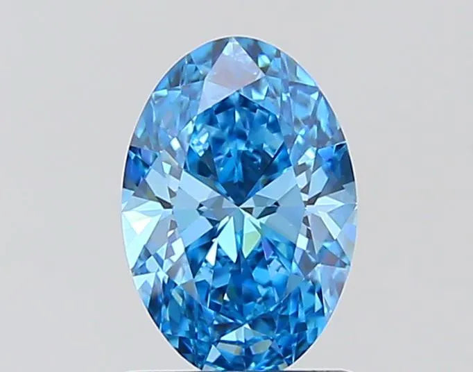 1.04ct Oval Lab Grown Diamond (Colour Fancy Vivid Blue, Clarity VVS2, IGI Certified)