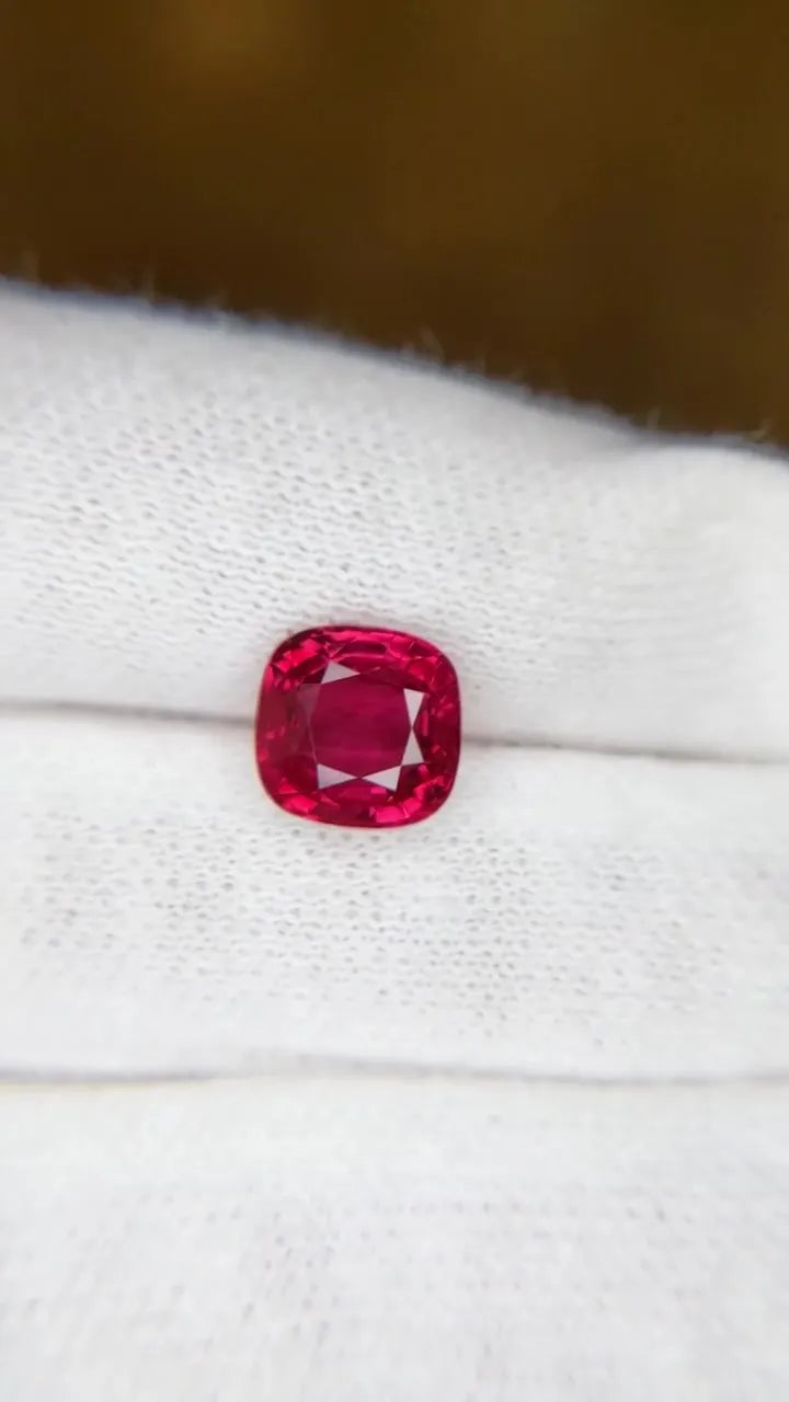 3.00ct Cushion Natural Ruby (Colour Red, Clarity Eye Clean, Cut Faceted)