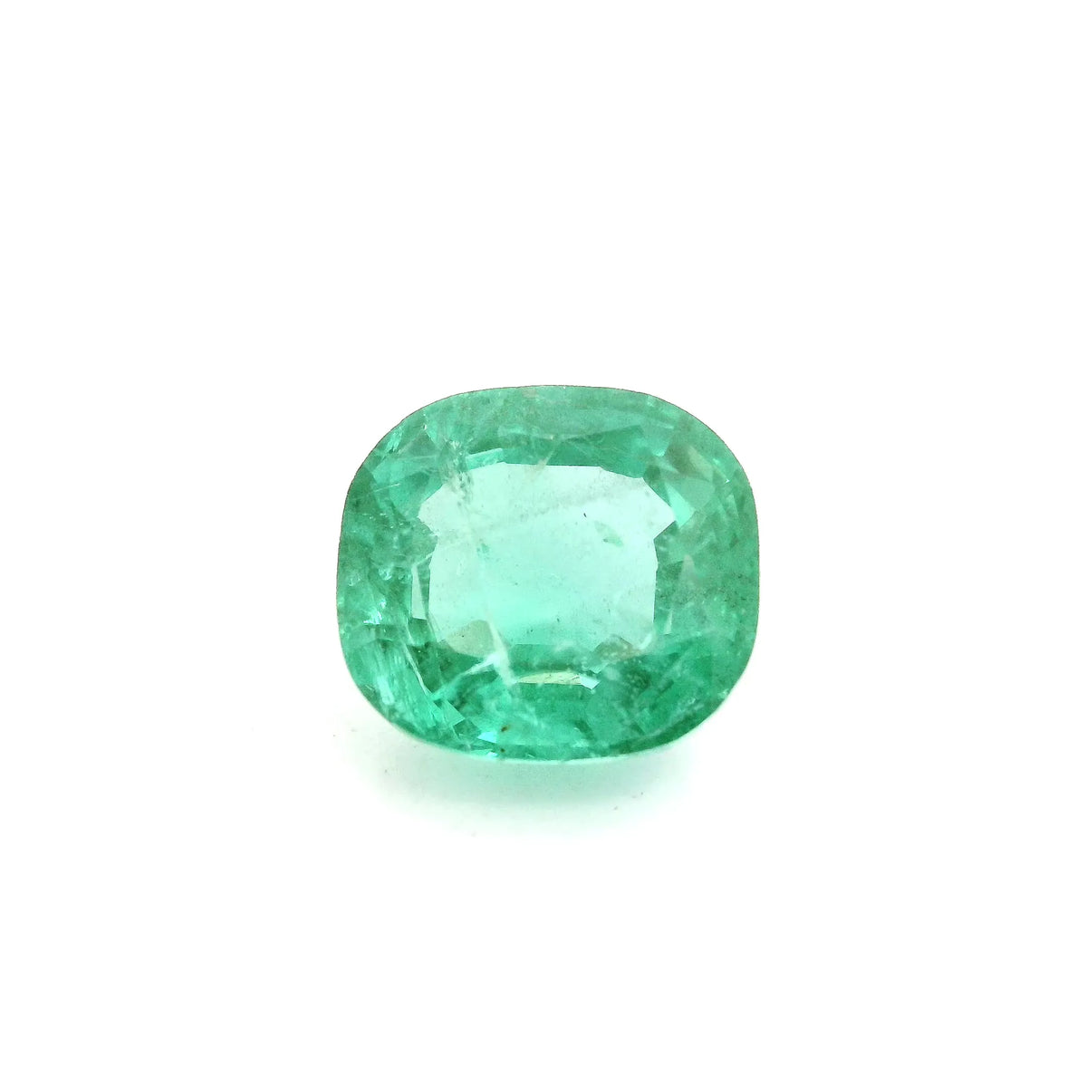 4.36ct Cushion Natural Emerald (Colour Green, Clarity Slightly Included, Cut Faceted)