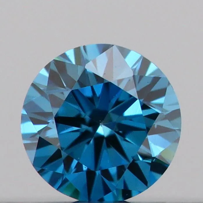 0.11ct Round Lab Grown Diamond (Colour Fancy Vivid Blue, Clarity VS1, Cut VG, IGI Certified)