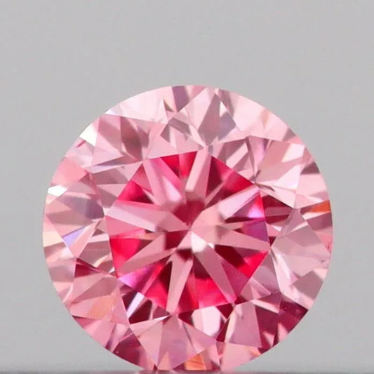 0.12ct Round Lab Grown Diamond (Colour Fancy Vivid Pink, Clarity VS2, Cut VG, IGI Certified)