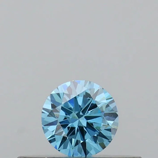 0.17ct Round Lab Grown Diamond (Colour Fancy Vivid Blue, Clarity VS1, Cut VG, IGI Certified)