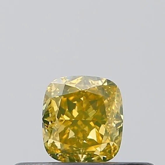 0.26ct Cushion brilliant Natural Diamond (Colour Fancy Deep Yellow, Clarity IF, GIA Certified)