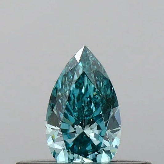 0.26ct Pear Lab Grown Diamond (Colour Fancy Vivid Green Blue, Clarity VVS2, IGI Certified)