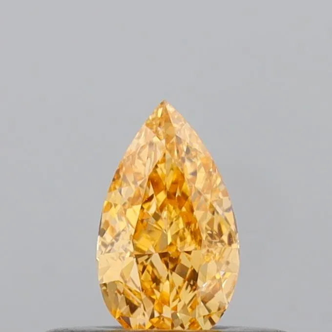 0.28ct Pear Natural Diamond (Colour Fancy Intense Yellow Orange, Clarity VS2, GIA Certified)