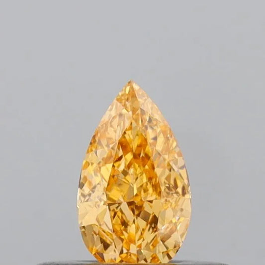 0.28ct Pear Natural Diamond (Colour Fancy Intense Yellow Orange, Clarity VS2, GIA Certified)