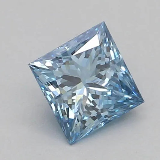 0.29ct Princess Lab Grown Diamond (Colour Fancy Vivid Blue, Clarity VVS2, Cut EX, IGI Certified)