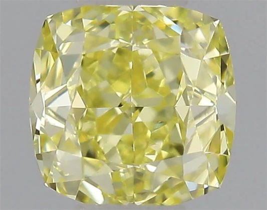 0.31ct Cushion brilliant Natural Diamond (Colour Fancy Intense Yellow, Clarity VVS2, GIA Certified)