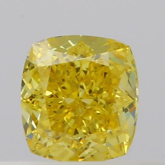0.31ct Cushion modified Natural Diamond (Colour Fancy Intense Yellow, Clarity VS2, GIA Certified)