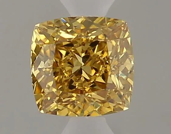 0.34ct Cushion brilliant Natural Diamond (Colour Fancy Deep Orangey Yellow, Clarity VS2, GIA Certified)