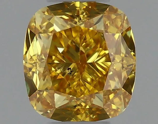 0.34ct Cushion modified Natural Diamond (Colour Fancy Deep Orangey Yellow, Clarity SI1, GIA Certified)