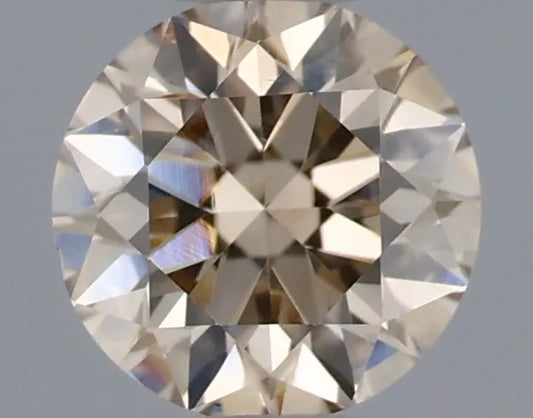 0.34ct Round Natural Diamond (Colour Fancy Light Brown, Clarity VS2, Cut EX, IGI Certified)