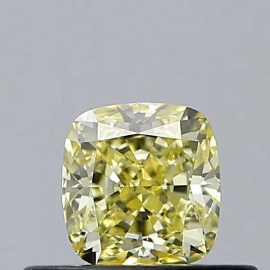 0.39ct Cushion modified Natural Diamond (Colour Fancy Yellow, Clarity VVS2, Cut GD, GIA Certified)