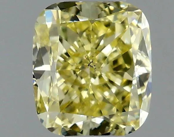 0.41ct Cushion modified Natural Diamond (Colour Fancy Yellow, Clarity VS2, GIA Certified)