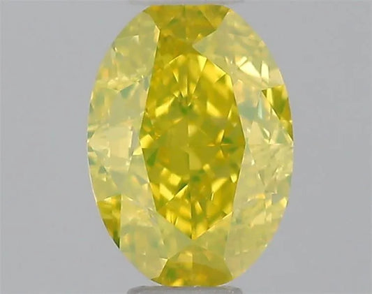 0.41ct Oval Natural Diamond (Colour Fancy Vivid Yellow, Clarity VS2, GIA Certified)