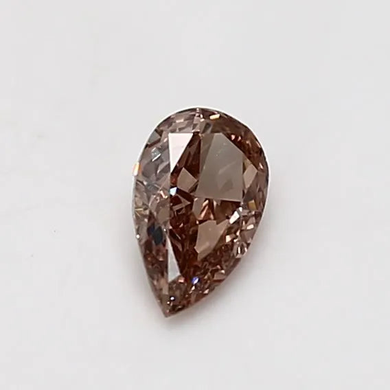 0.42ct Pear Natural Diamond (Colour Fancy Orangey Brown, Clarity VS1, GIA Certified)