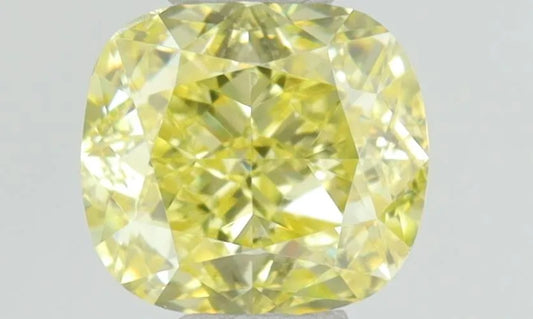 0.45ct Cushion brilliant Natural Diamond (Colour Fancy Intense Yellow, Clarity VS1, GIA Certified)