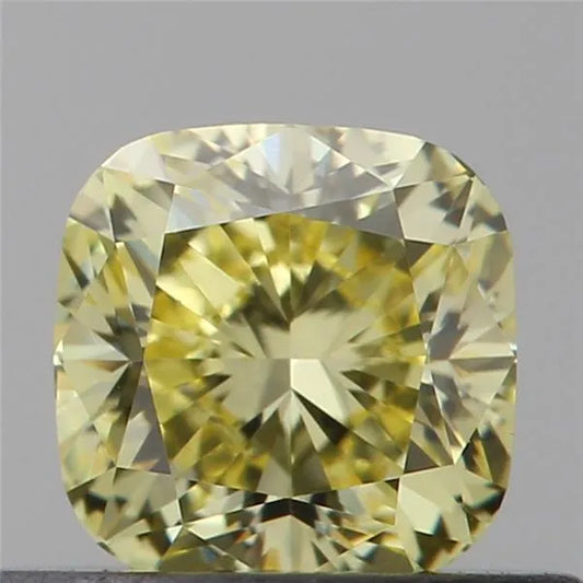 0.45ct Cushion brilliant Natural Diamond (Colour Fancy Intense Yellow, Clarity VS1, GIA Certified)