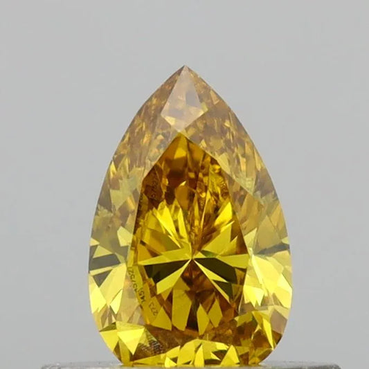 0.46ct Pear Natural Diamond (Colour Fancy Intense Brownish Yellow, Clarity VVS1, Cut VG, IGI Certified)