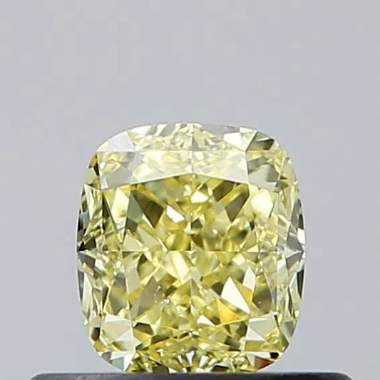 0.47ct Cushion modified Natural Diamond (Colour Fancy Intense Yellow, Clarity SI1, Cut GD, GIA Certified)