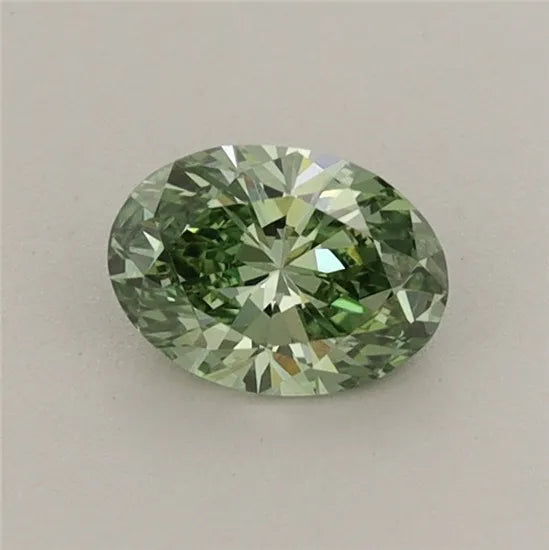 0.48ct Oval Lab Grown Diamond (Colour Fancy Vivid Green, Clarity VS1, IGI Certified)