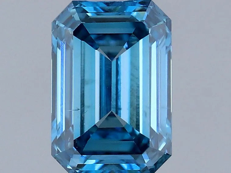 0.49ct Emerald Lab Grown Diamond (Colour Fancy Vivid Blue, Clarity SI1, IGI Certified)
