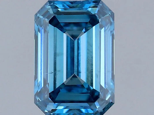 0.49ct Emerald Lab Grown Diamond (Colour Fancy Vivid Blue, Clarity SI1, IGI Certified)