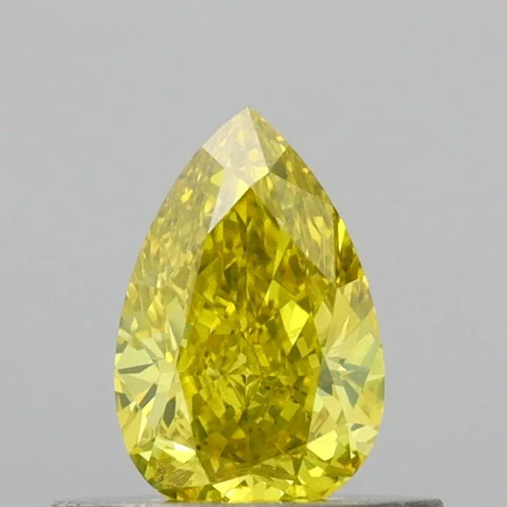 0.49ct Pear Natural Diamond (Colour Fancy Intense Yellow, Clarity VS2, Cut VG, IGI Certified)