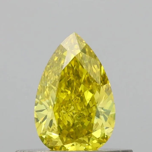 0.49ct Pear Natural Diamond (Colour Fancy Intense Yellow, Clarity VS2, Cut VG, IGI Certified)