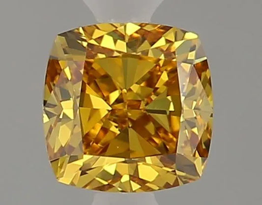 0.50ct Cushion brilliant Natural Diamond (Colour Fancy Deep Orangey Yellow, Clarity VS1, GIA Certified)