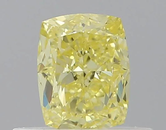 0.50ct Cushion brilliant Natural Diamond (Colour Fancy Intense Yellow, Clarity VS2, GIA Certified)