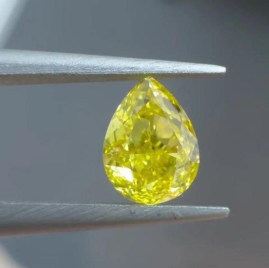 0.50ct Pear Natural Diamond (Colour Fancy Vivid Yellow, Clarity VVS2, GIA Certified)