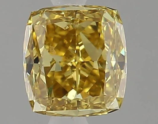 0.55ct Cushion brilliant Natural Diamond (Colour Fancy Deep Yellow, Clarity VS2, GIA Certified)