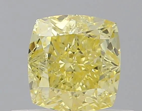 0.55ct Cushion brilliant Natural Diamond (Colour Fancy Intense Yellow, Clarity VS2, GIA Certified)